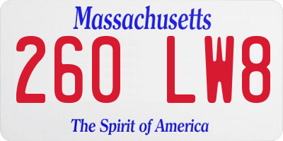MA license plate 260LW8