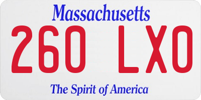MA license plate 260LX0
