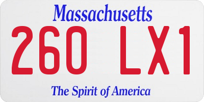 MA license plate 260LX1