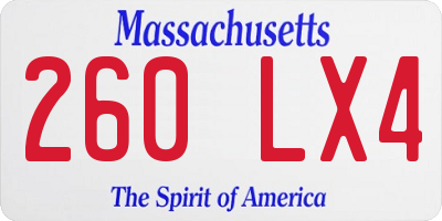 MA license plate 260LX4
