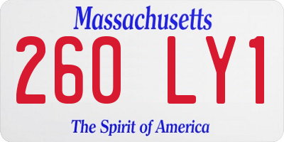MA license plate 260LY1