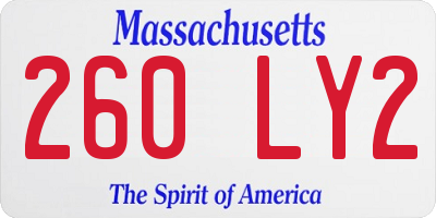 MA license plate 260LY2
