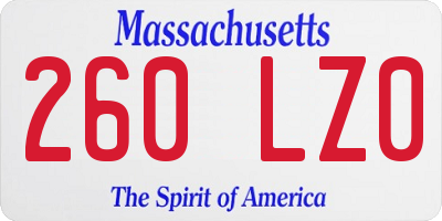 MA license plate 260LZ0