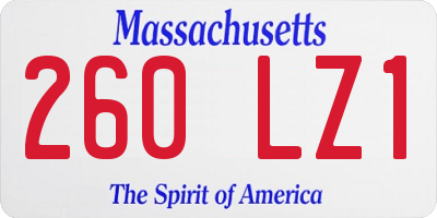 MA license plate 260LZ1