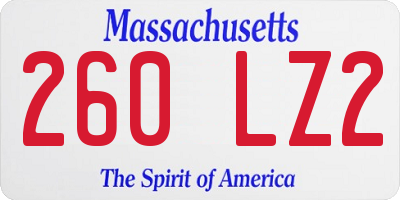 MA license plate 260LZ2