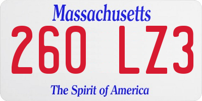 MA license plate 260LZ3