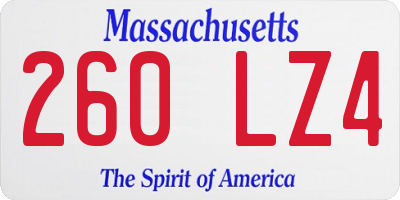 MA license plate 260LZ4
