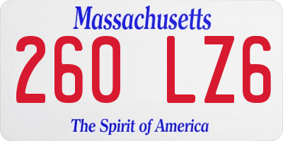 MA license plate 260LZ6