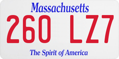 MA license plate 260LZ7