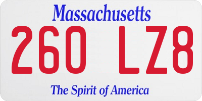 MA license plate 260LZ8