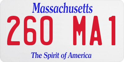 MA license plate 260MA1