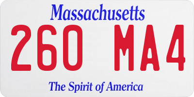 MA license plate 260MA4