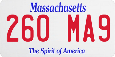 MA license plate 260MA9