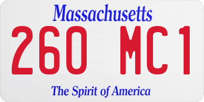 MA license plate 260MC1