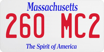 MA license plate 260MC2