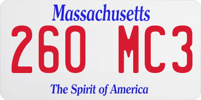 MA license plate 260MC3