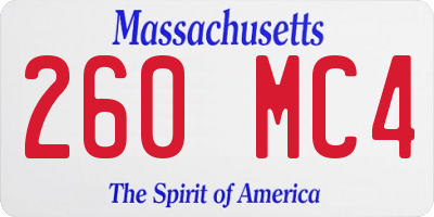 MA license plate 260MC4