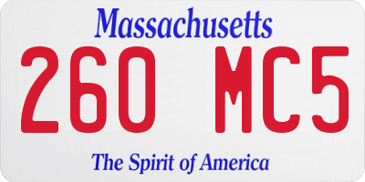 MA license plate 260MC5