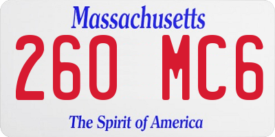 MA license plate 260MC6