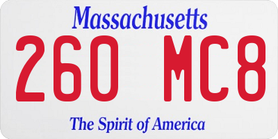MA license plate 260MC8