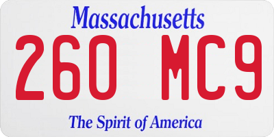 MA license plate 260MC9
