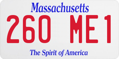 MA license plate 260ME1