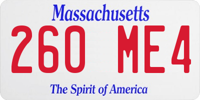 MA license plate 260ME4