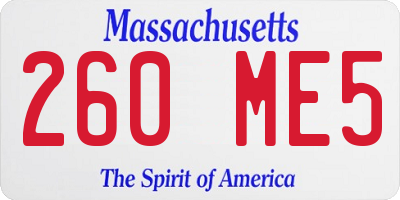 MA license plate 260ME5