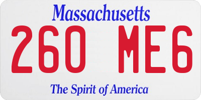MA license plate 260ME6