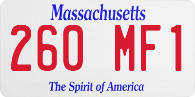 MA license plate 260MF1