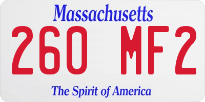 MA license plate 260MF2