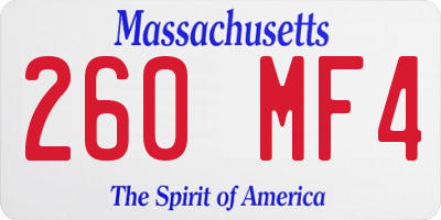 MA license plate 260MF4