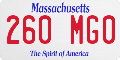 MA license plate 260MG0