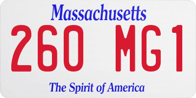 MA license plate 260MG1