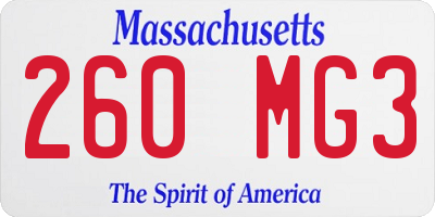 MA license plate 260MG3