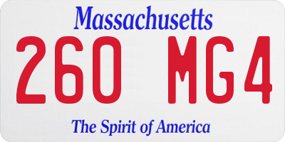 MA license plate 260MG4