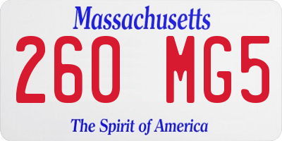 MA license plate 260MG5