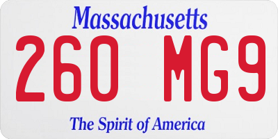 MA license plate 260MG9