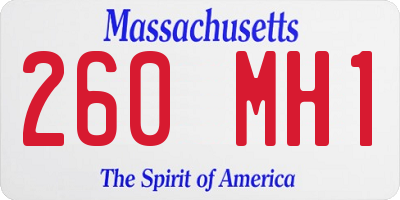 MA license plate 260MH1