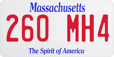 MA license plate 260MH4