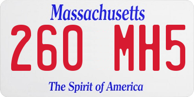 MA license plate 260MH5