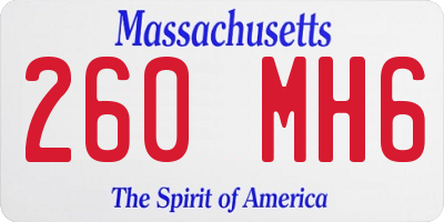 MA license plate 260MH6