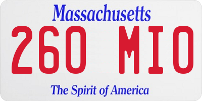 MA license plate 260MI0