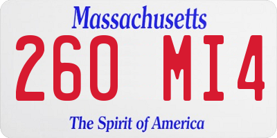 MA license plate 260MI4