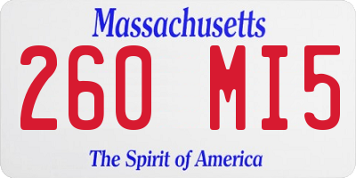 MA license plate 260MI5