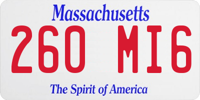 MA license plate 260MI6