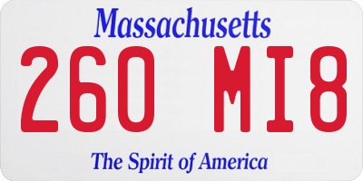 MA license plate 260MI8