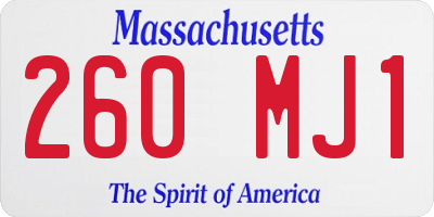 MA license plate 260MJ1