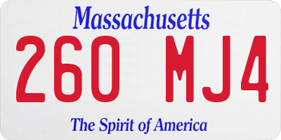 MA license plate 260MJ4
