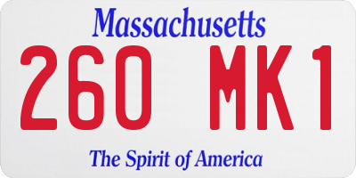 MA license plate 260MK1